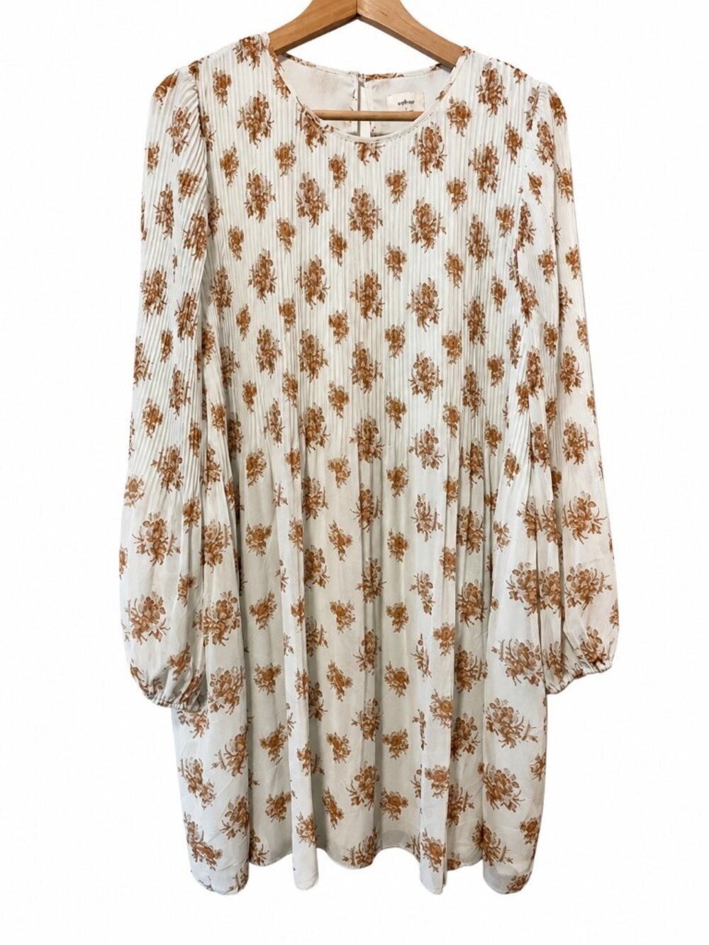 Wilfred Floral Pleated Long Sleeve Dress | Size L | Boho Romantic - Picture 2 of 4
